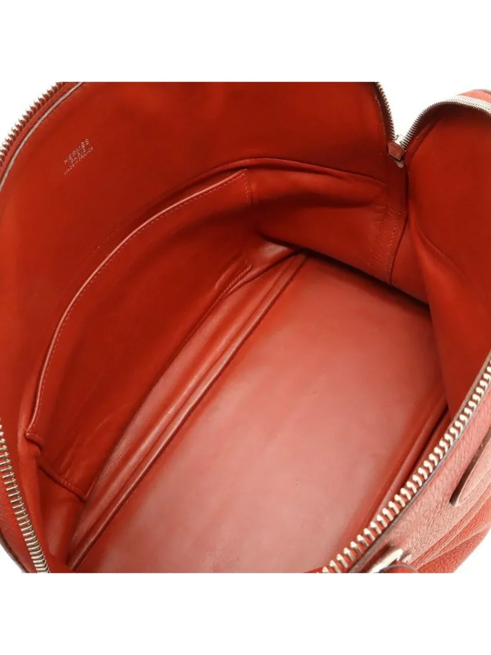 Hermes Bolide 35 Tote Taurillon Clemence Leather Red Silver